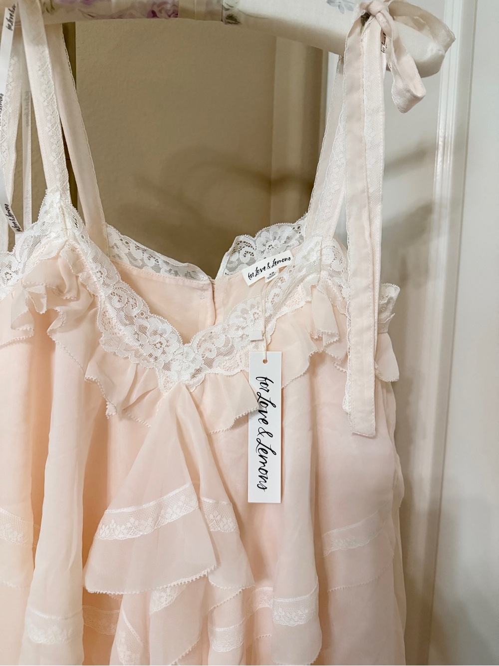 For Love And Lemons Juniper Ruffle Peach Mini Dress Size XS NWT - Picture 9 of 13